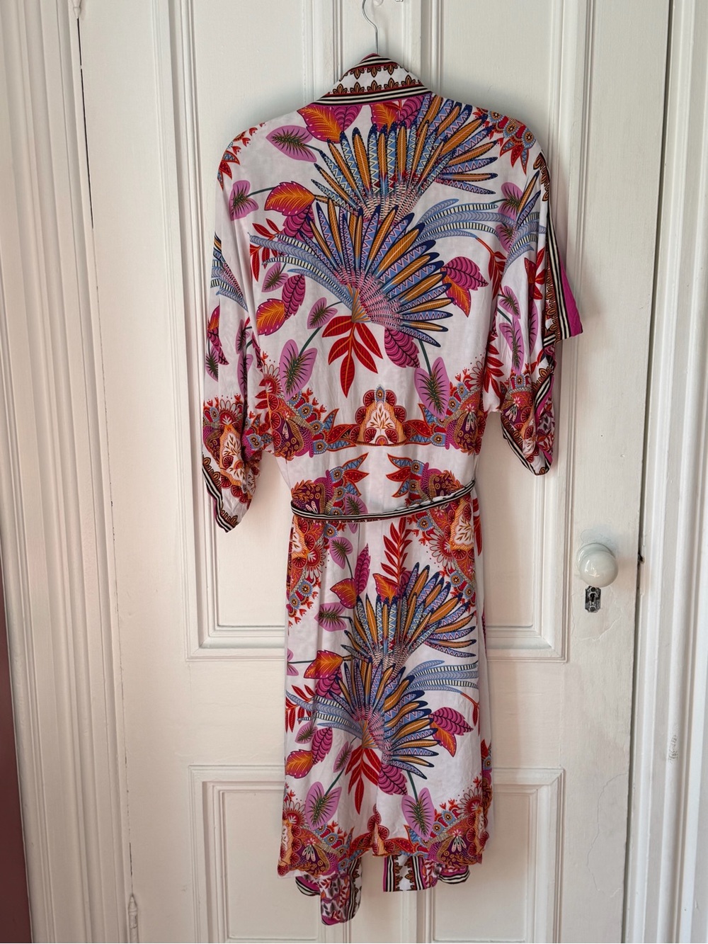 Women’s Haute Hippie Belted Reversible Tropical Kimono Robe